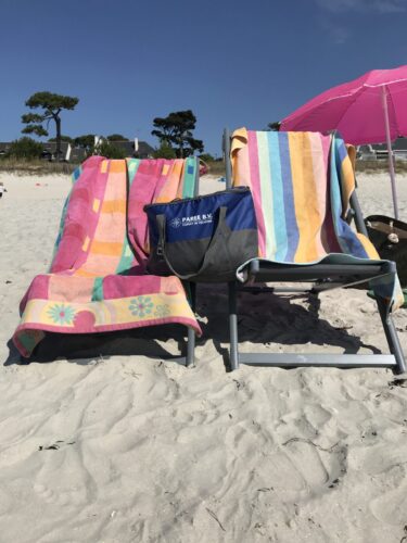 Koeltas Paree op strand in Frankrijk